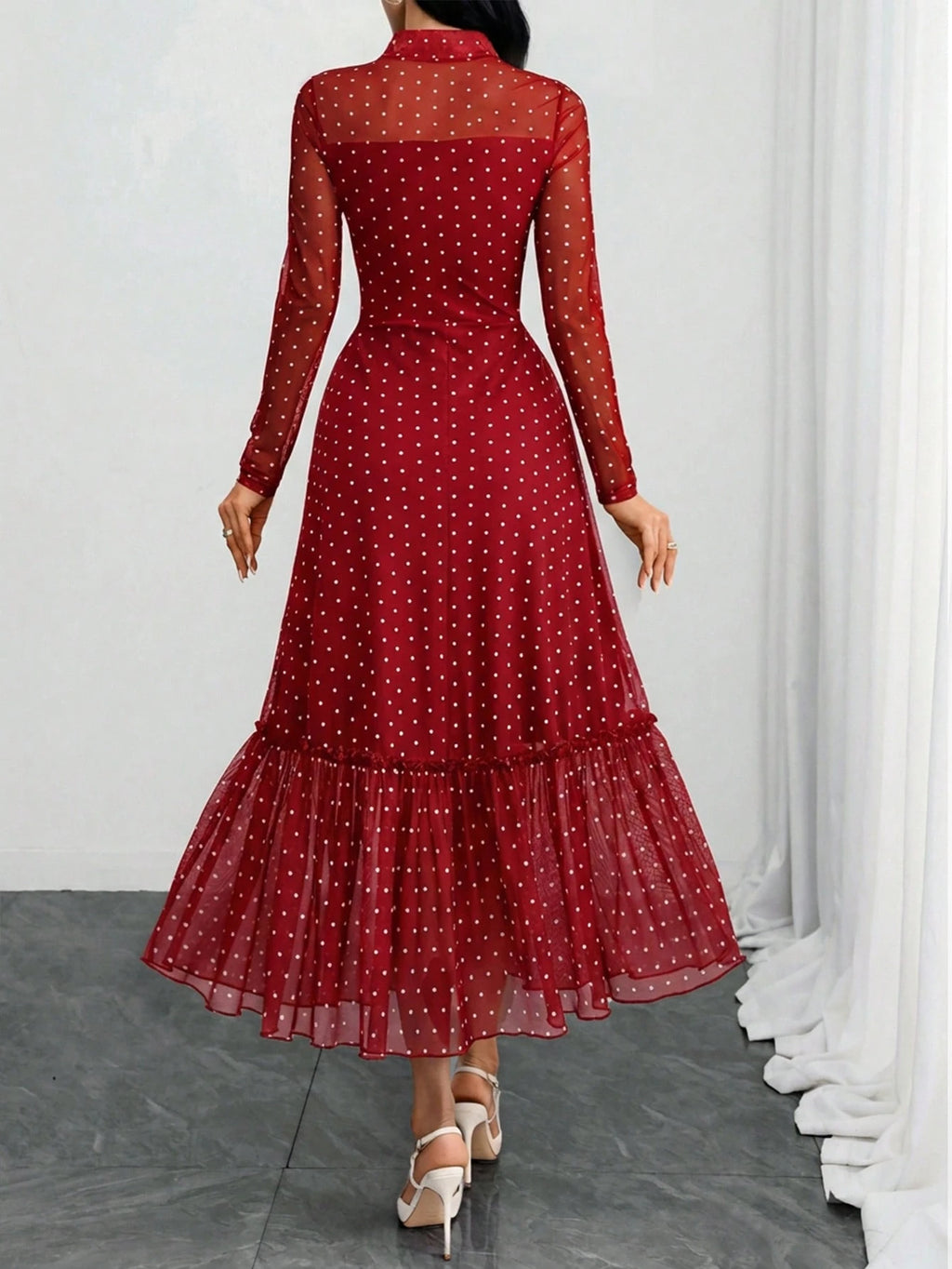 Women's Elegant Sexy Romantic Vintage Polka Dot Double-Layer Bow