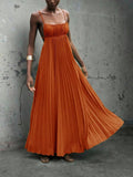 Maija Women's Burnt Orange Autumn Elegant Tropical Vacation Holiday