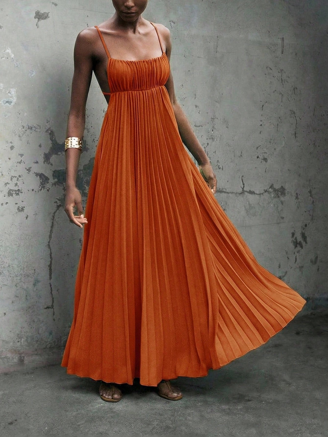 Maija Women's Burnt Orange Autumn Elegant Tropical Vacation Holiday