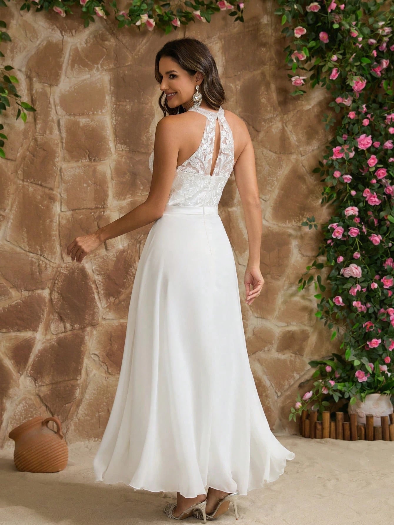 YUMIBRAVO Romantic Appliques Wedding Dresses Bride, Off-Shoulder Wedding Dress For Bride, Hollow-Out Wedding - image 2