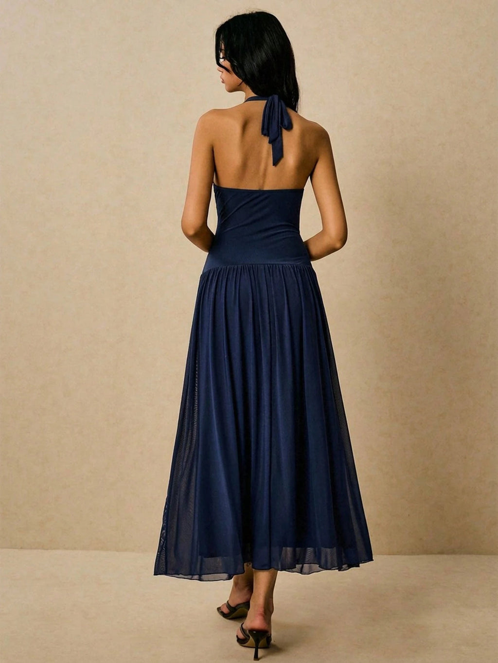 Poéselle Women's Sleeveless Backless Dress, Flowy Dress,Sun