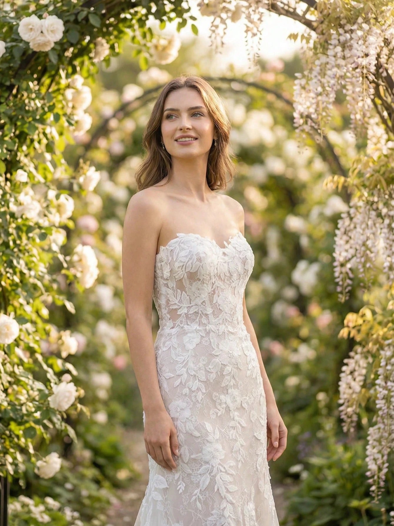 YOUKEFEIER 2025 Sexy Strapless Heart-Shaped Lace Embroidered Sequin Mermaid Hem Contrast Color Long Wedding - image 2