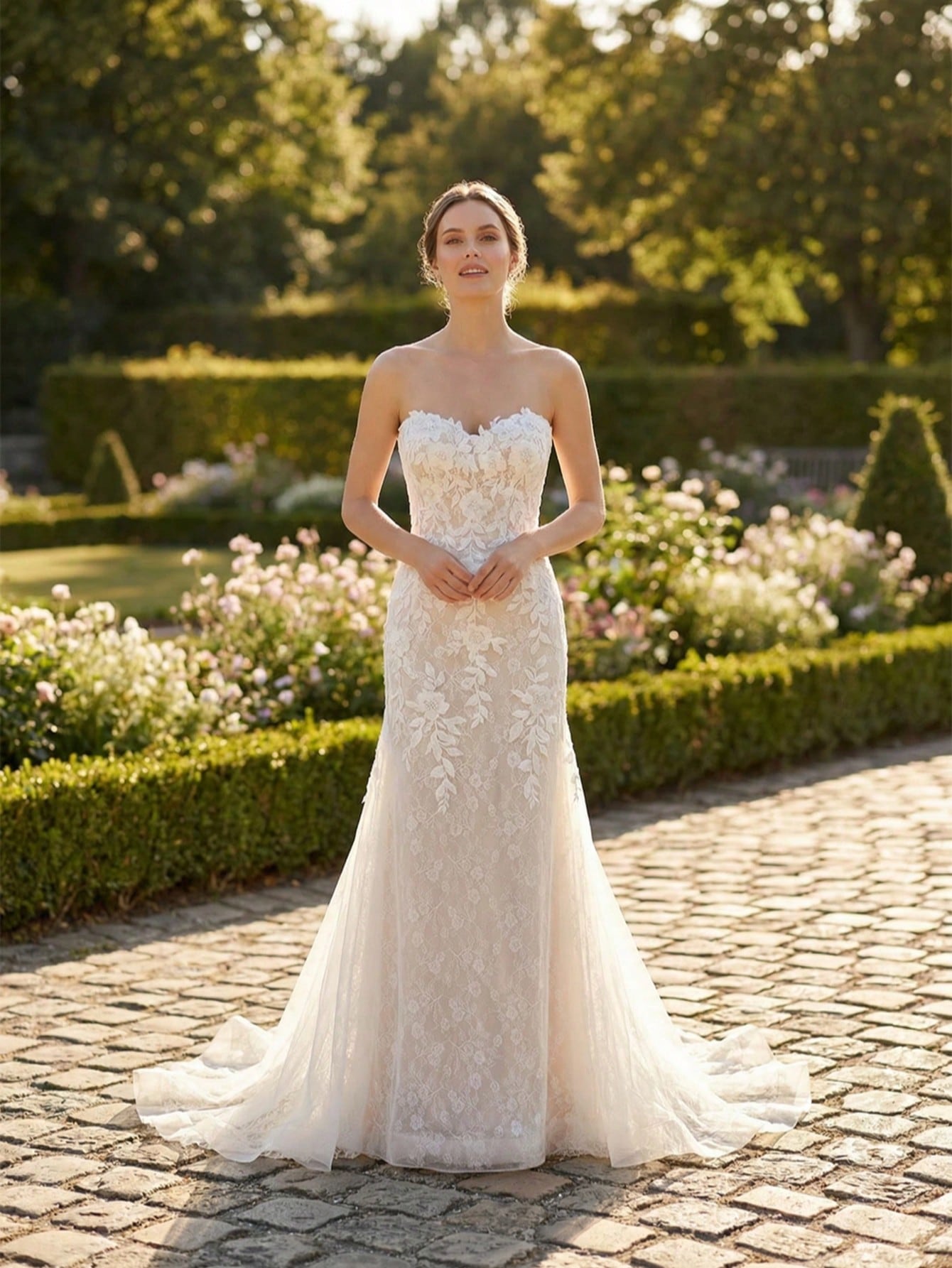 YOUKEFEIER 2025 Sexy Strapless Heart-Shaped Lace Embroidered Sequin Mermaid Hem Contrast Color Long Wedding