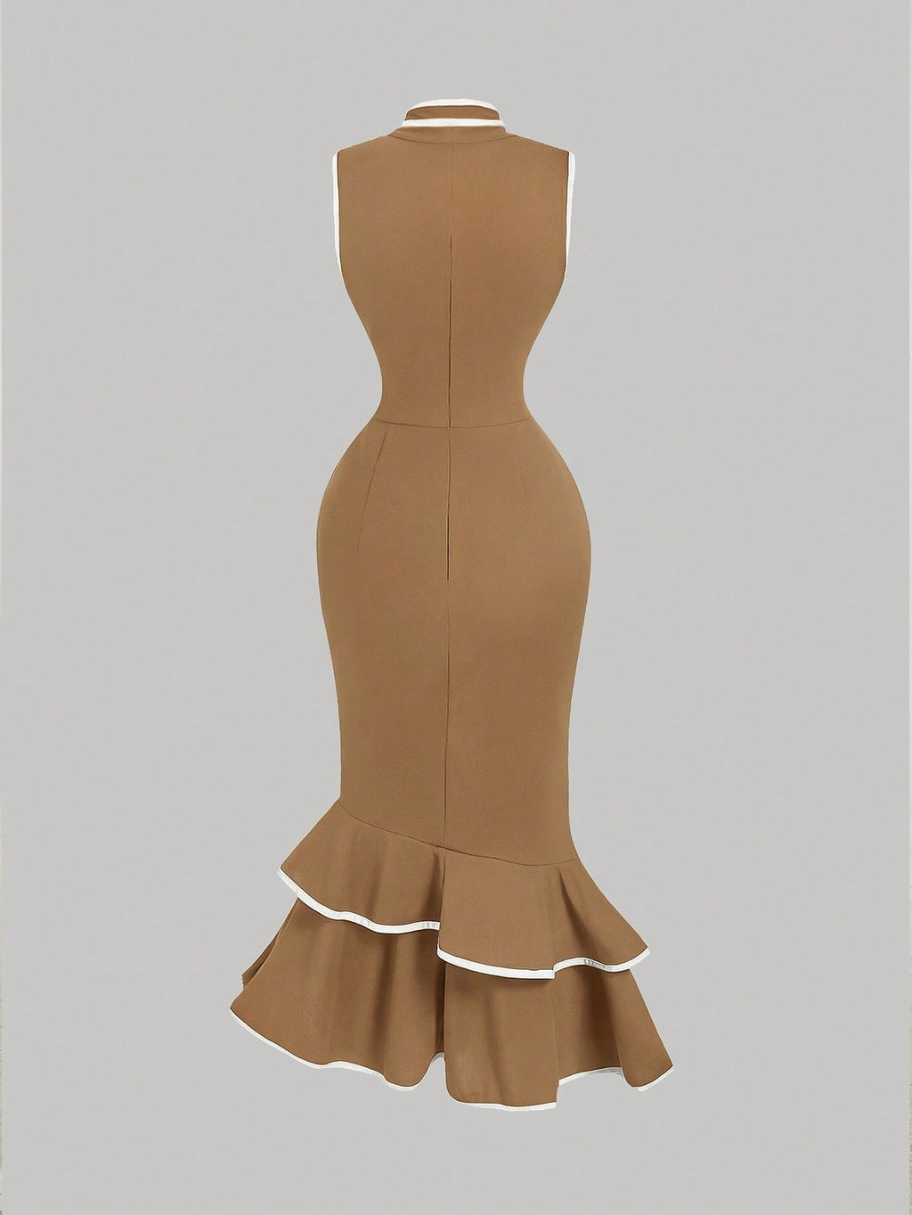 MOD Women's Sleeveless Midi Dress With Tie Neck, Black Bow And White,