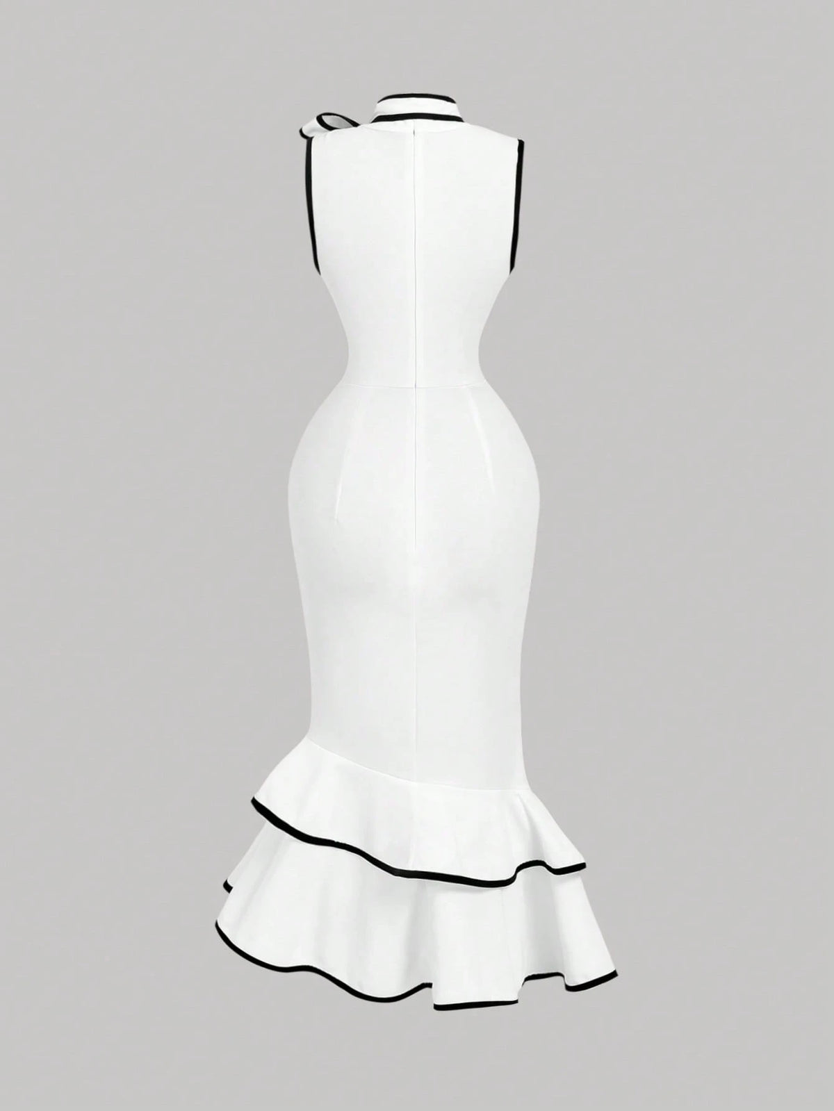 MOD Women's Sleeveless Midi Dress With Tie Neck, Black Bow And White, Christmas, New Year, Thanksgiving, - image 16