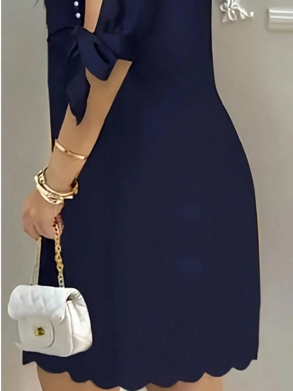 Floral Print Ruffle Sleeve Faux Pearl Embellished Women's Dress,