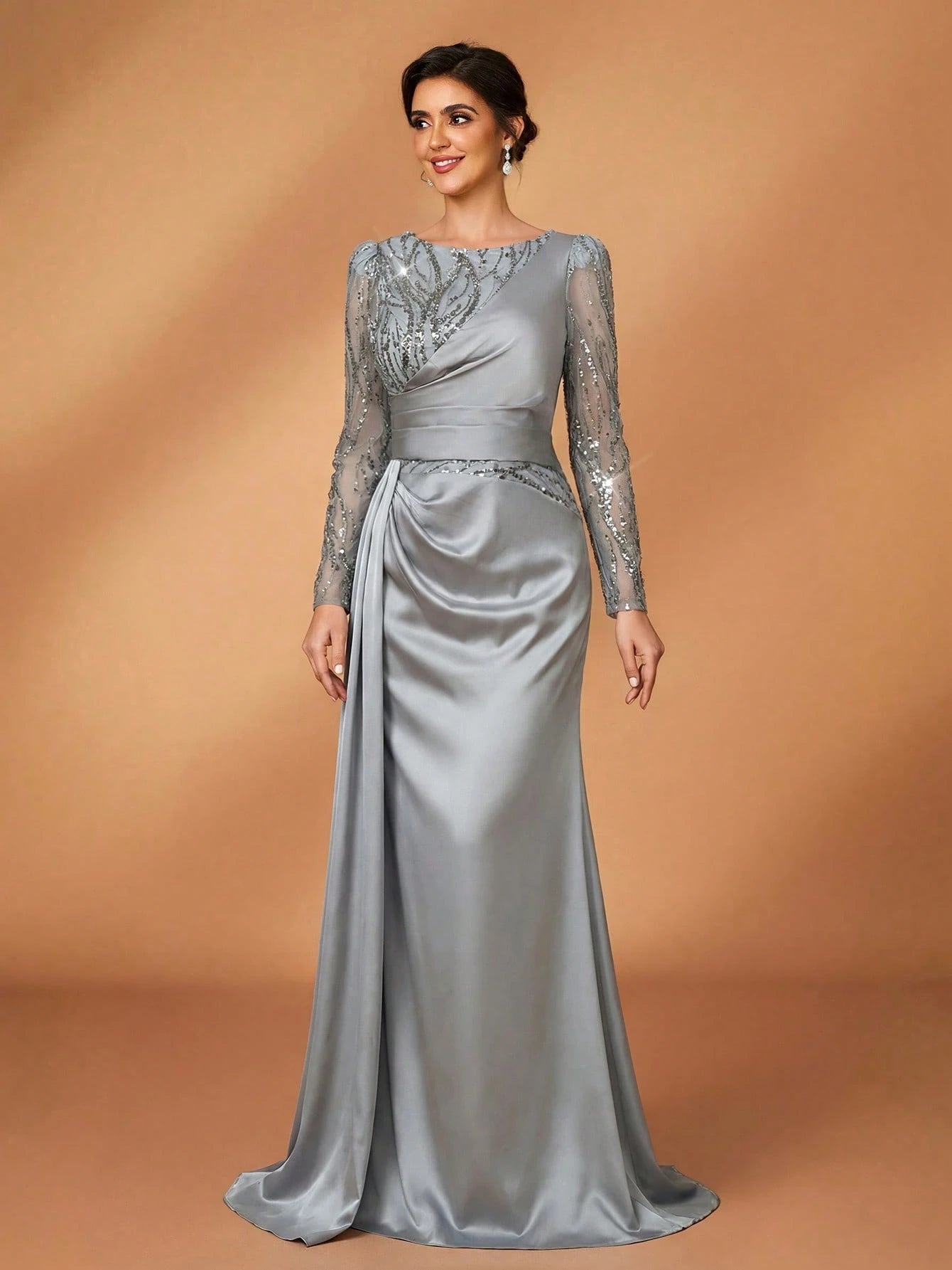 Serin Elegant Sequin Floor-Length Formal Dress For Mother Of The Bride - image 5