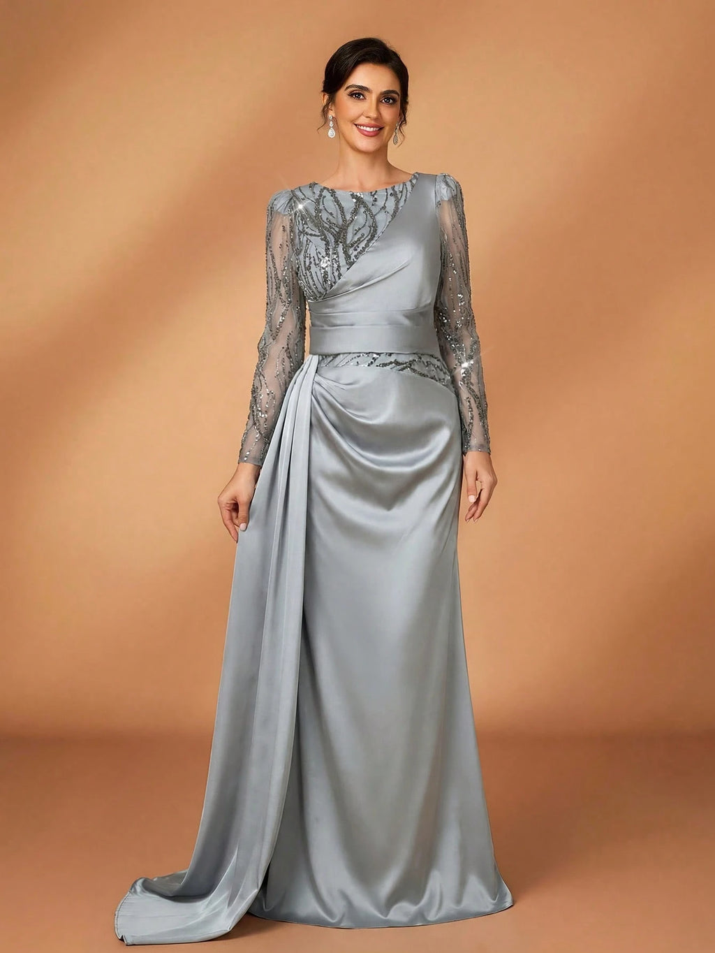Serin Elegant Sequin Floor-Length Formal Dress For Mother Of The Bride - image 6