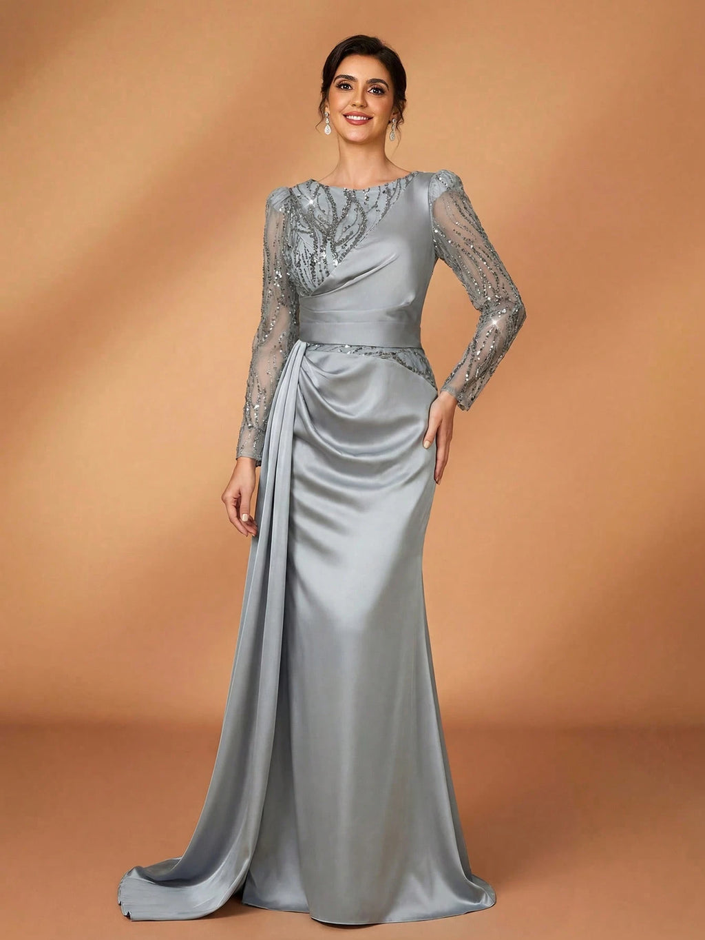 Serin Elegant Sequin Floor-Length Formal Dress For Mother Of The Bride - image 7
