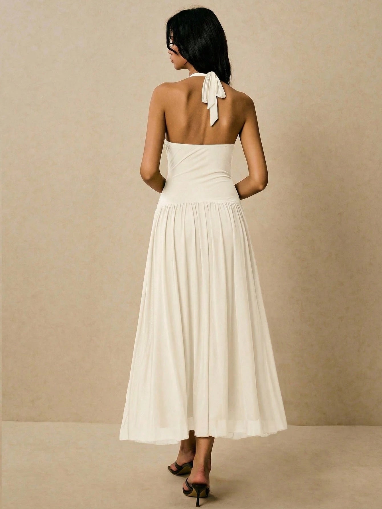 Poéselle Women's Sleeveless Backless Dress, Flowy Dress,Sun