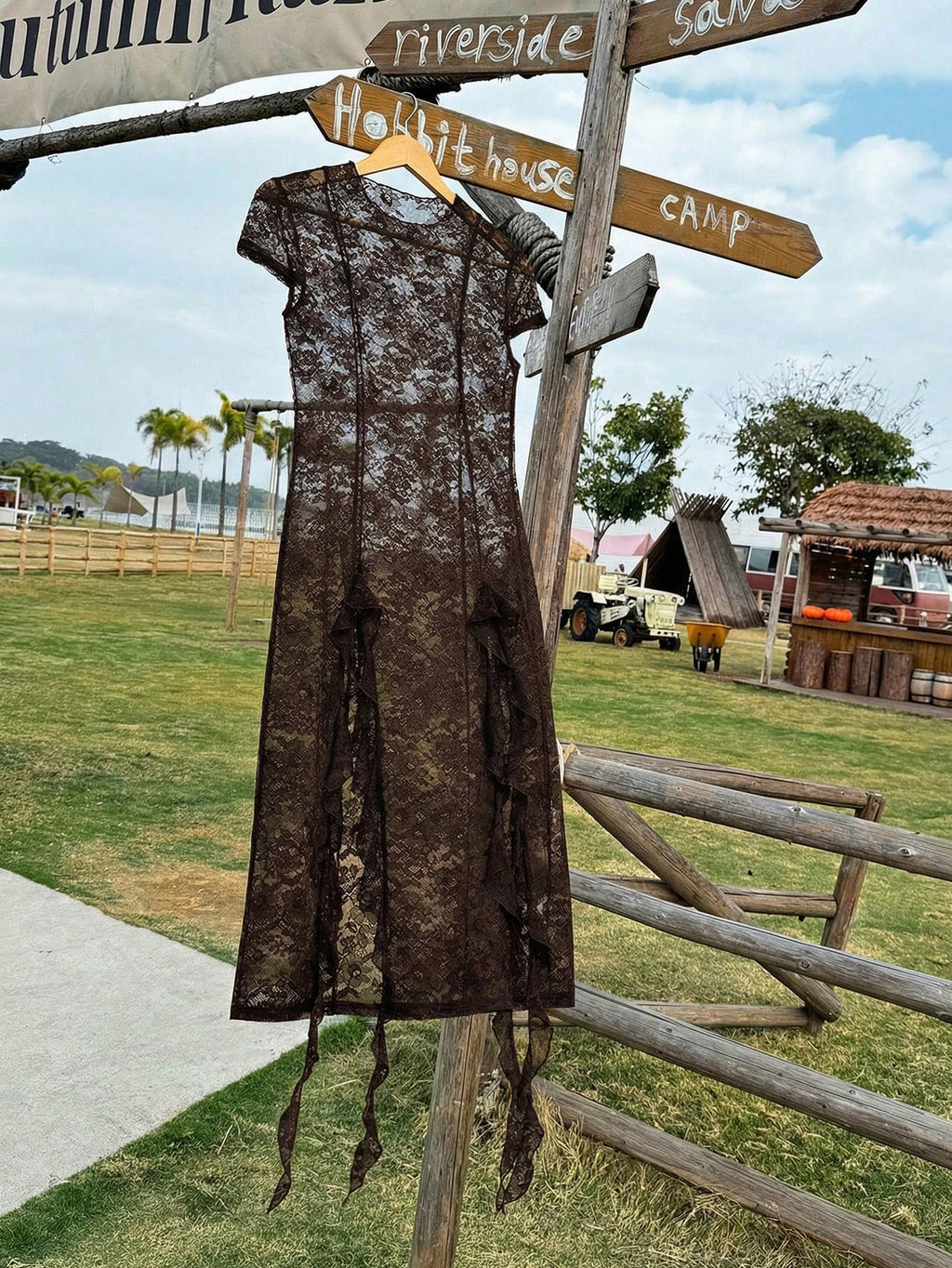 EZwear Summer Concert Outfit Women Western Lace Dresses Music
