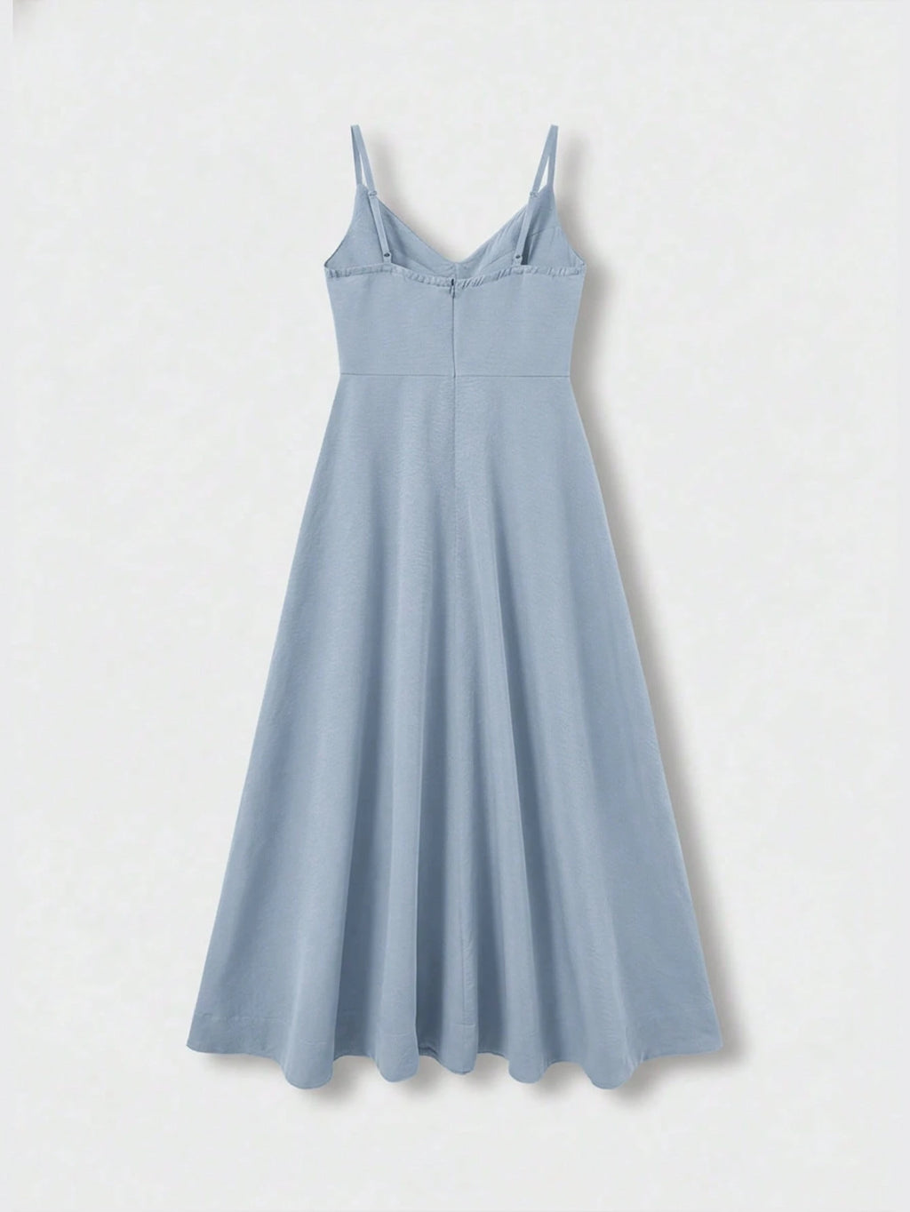 QUNGIGU Women's Elegant Spaghetti Strap Midi Dress V-Neck Linen