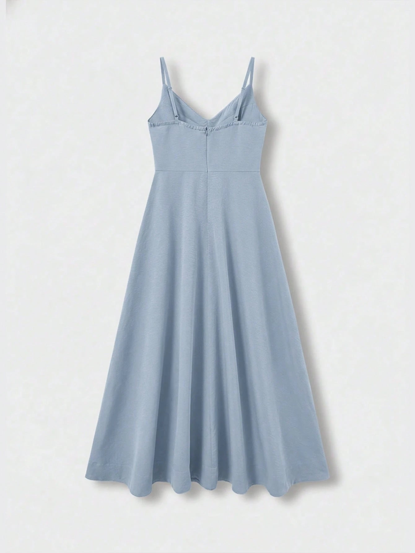 QUNGIGU Women's Elegant Spaghetti Strap Midi Dress V-Neck Linen