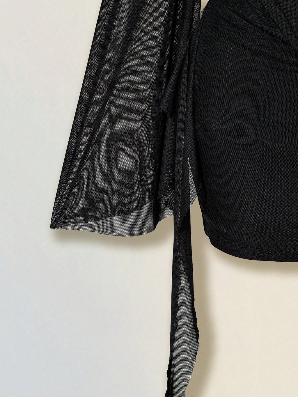 ICON Sexy Oversized Plunging Neckline Mesh Patchwork Backless Mini