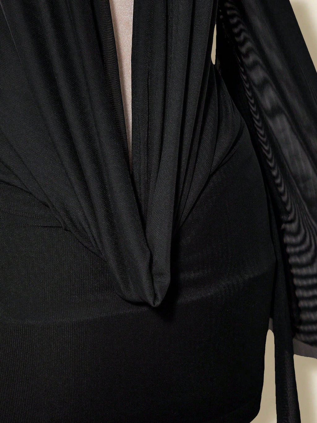 ICON Sexy Oversized Plunging Neckline Mesh Patchwork Backless Mini