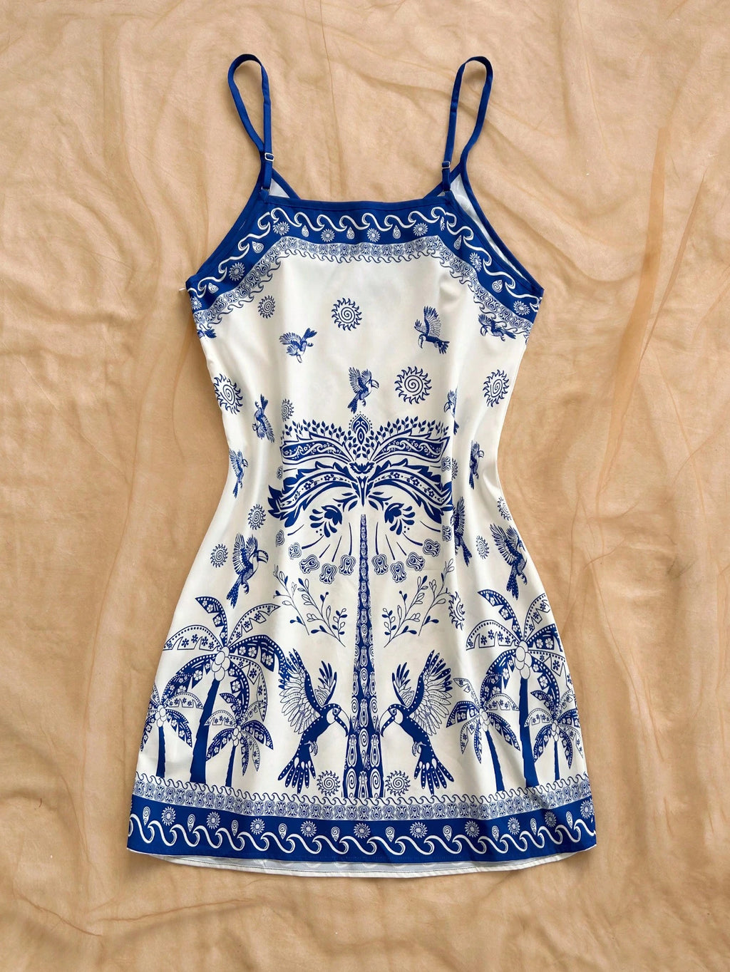 Soleia White And Blue Floral Summer Boho Holiday Vacation Holiday