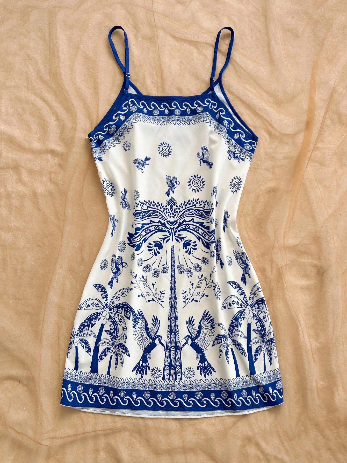 Soleia White And Blue Floral Summer Boho Holiday Vacation Holiday