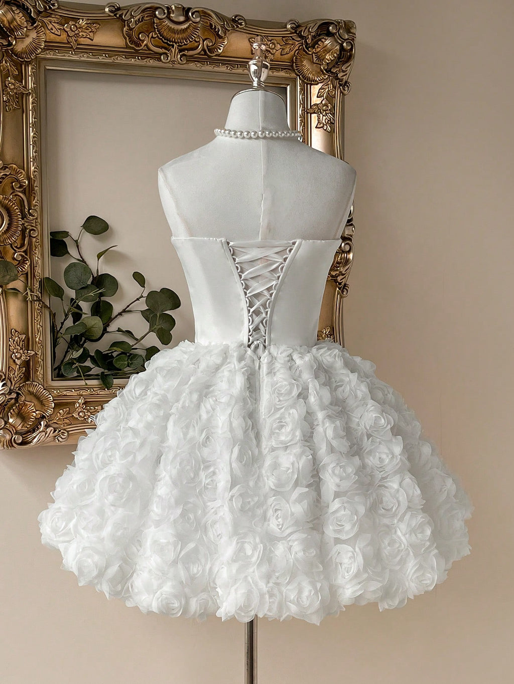 Lovelzi White Summer Elegant Bachelorette Formal Party Wedding Southern French Off-Shoulder 3D Embroidered - image 2