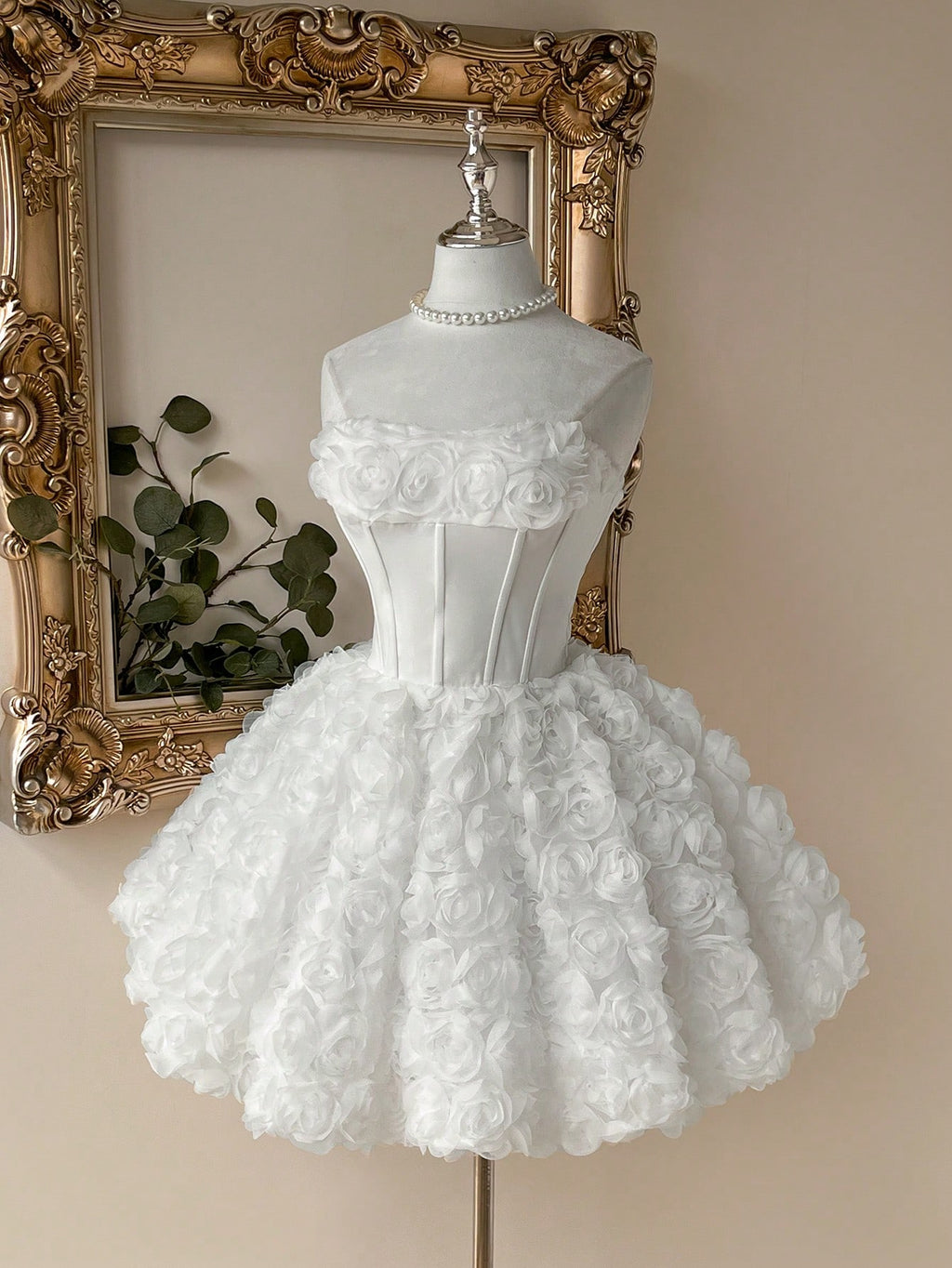 Lovelzi White Summer Elegant Bachelorette Formal Party Wedding Southern French Off-Shoulder 3D Embroidered - image 4