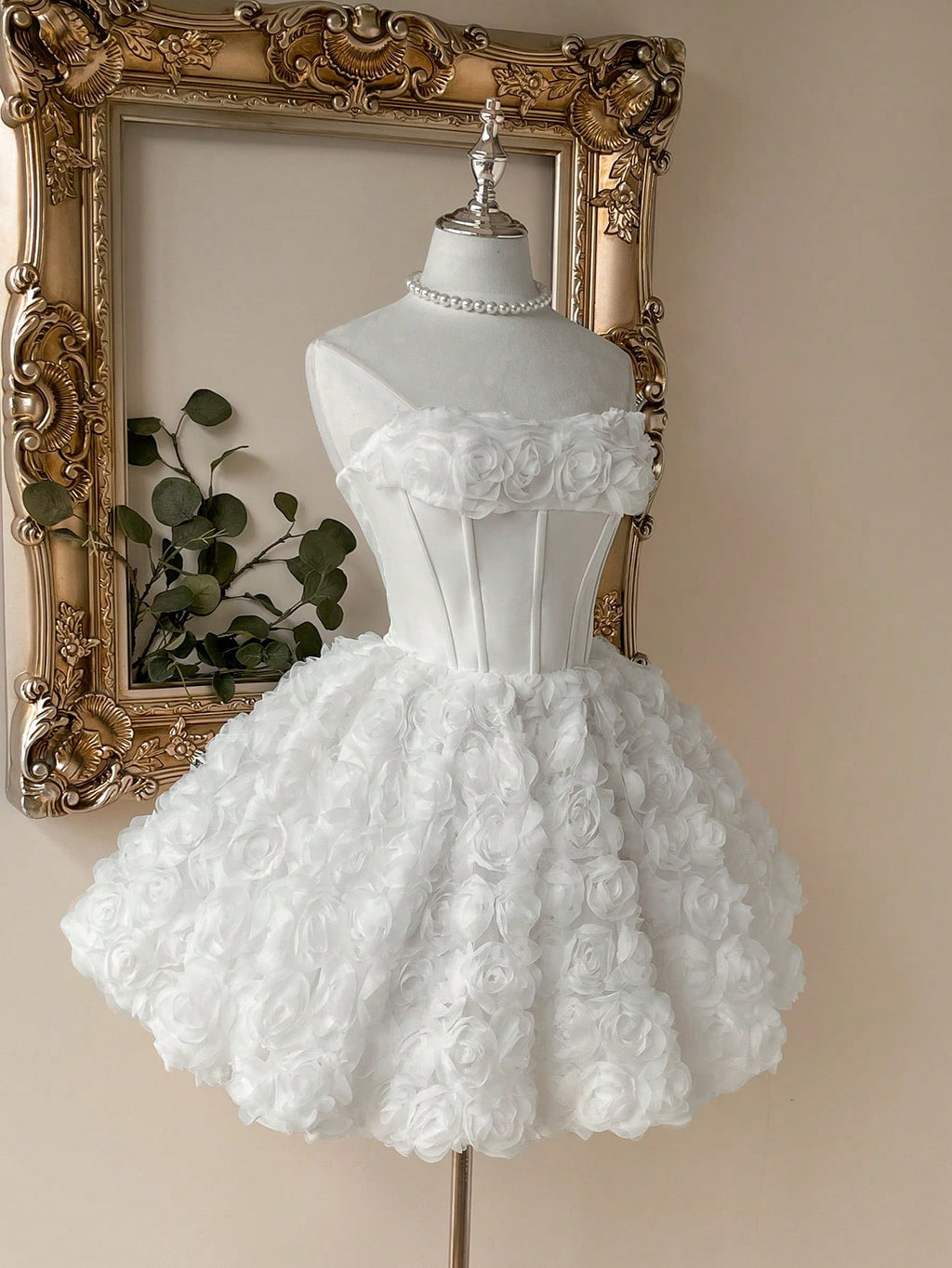 Lovelzi White Summer Elegant Bachelorette Formal Party Wedding Southern French Off-Shoulder 3D Embroidered - image 5