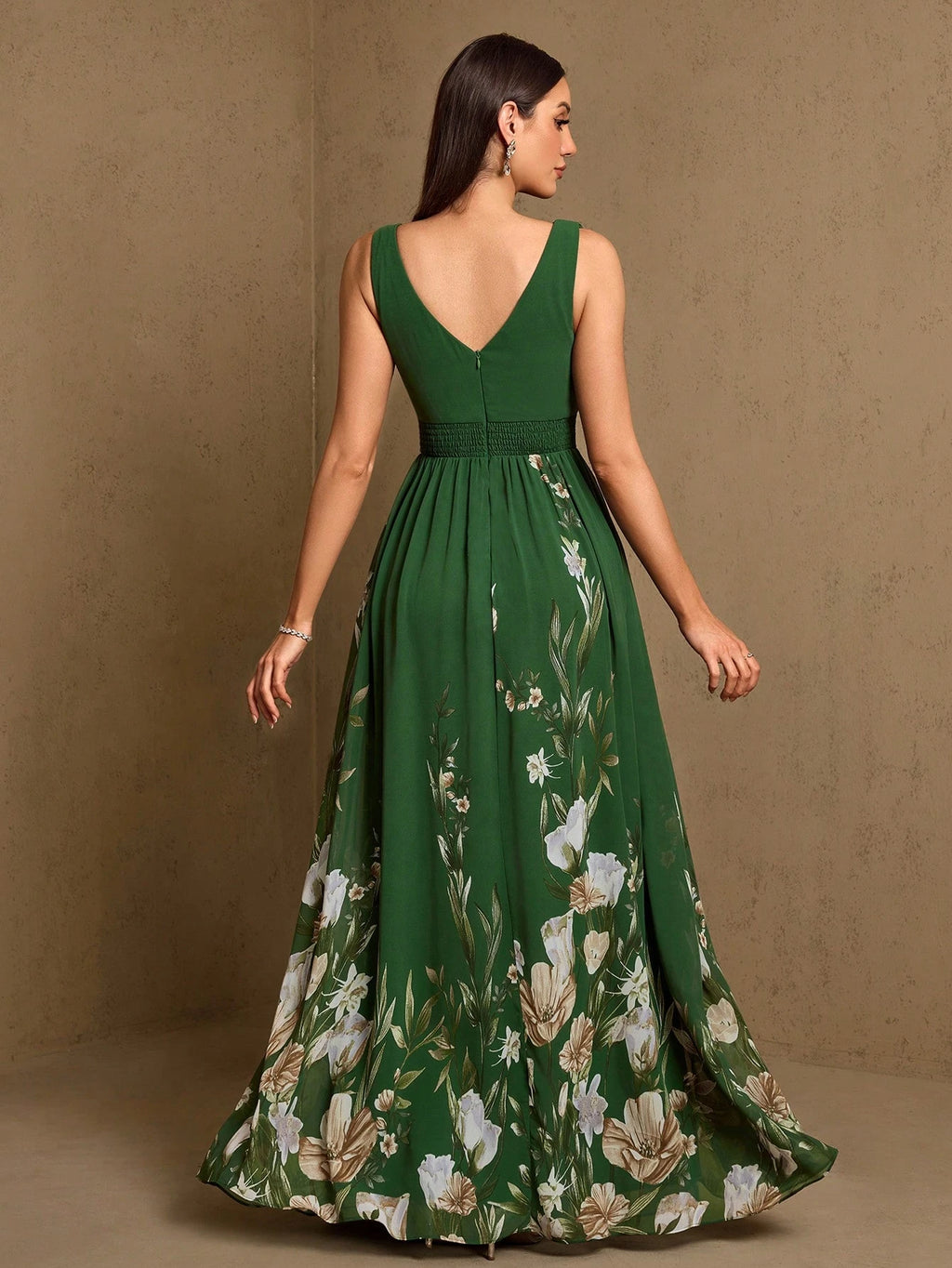 XUCTHHC Elegant V-Neck Sleeveless Chiffon A-Line Blue Bridesmaid Dress, Formal Evening Gown, Suitable For - image 5