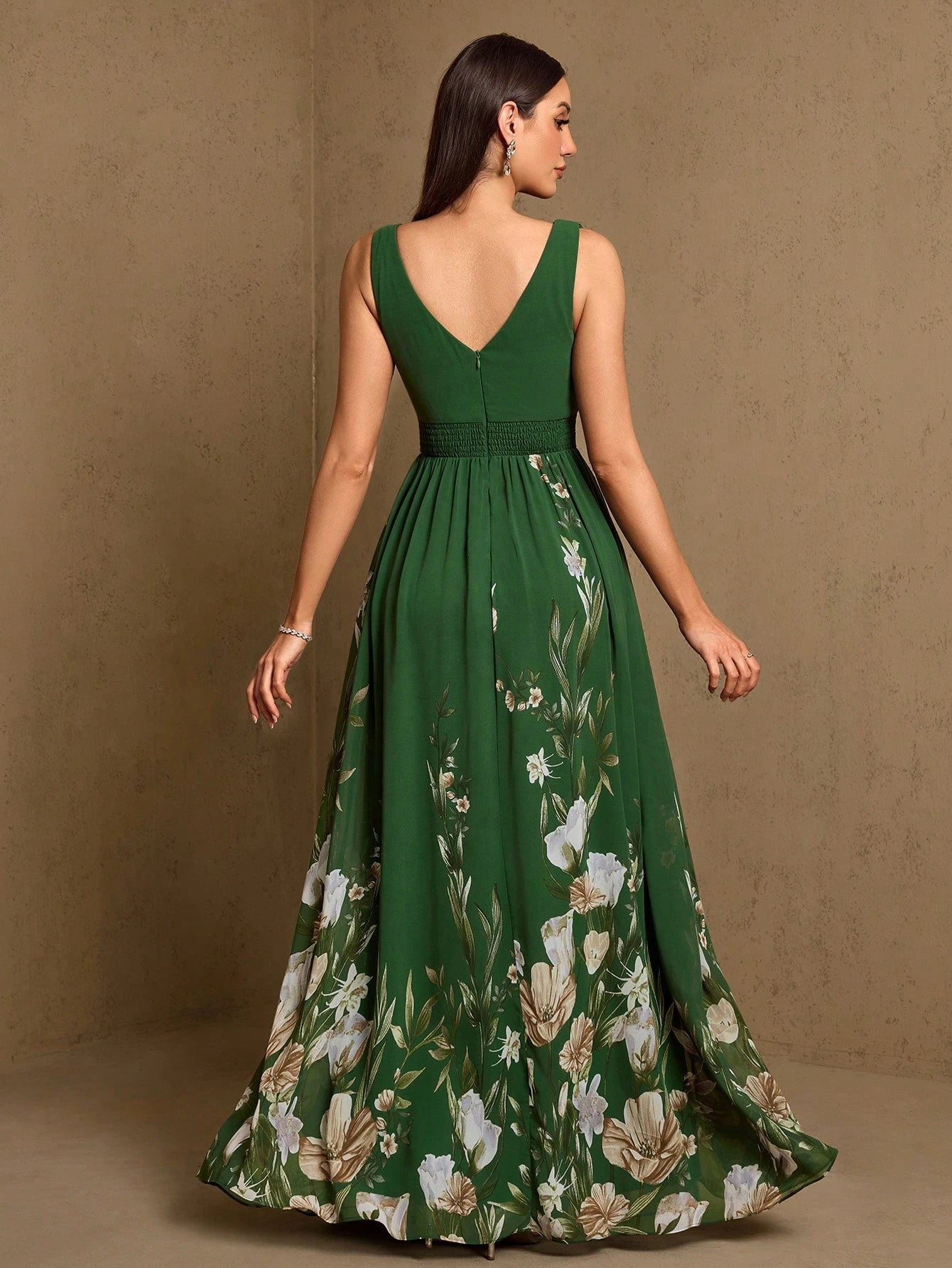 XUCTHHC Elegant V-Neck Sleeveless Chiffon A-Line Blue Bridesmaid Dress, Formal Evening Gown, Suitable For - image 5