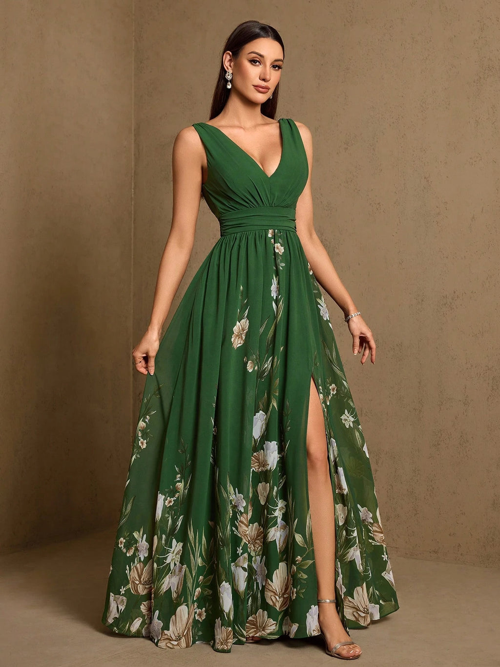 XUCTHHC Elegant V-Neck Sleeveless Chiffon A-Line Blue Bridesmaid Dress, Formal Evening Gown, Suitable For - image 7