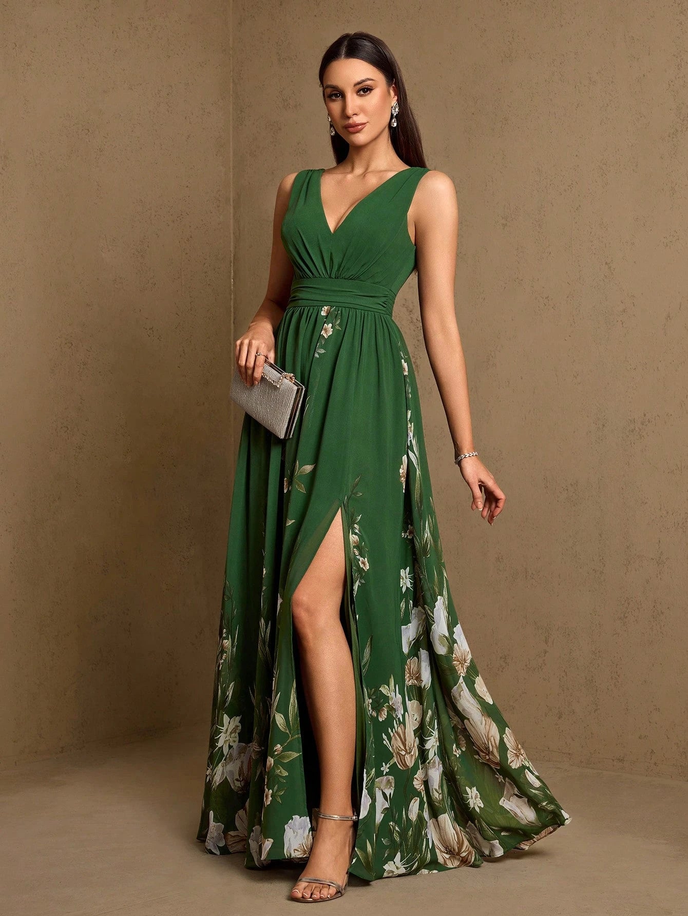 XUCTHHC Elegant V-Neck Sleeveless Chiffon A-Line Blue Bridesmaid Dress, Formal Evening Gown, Suitable For - image 10