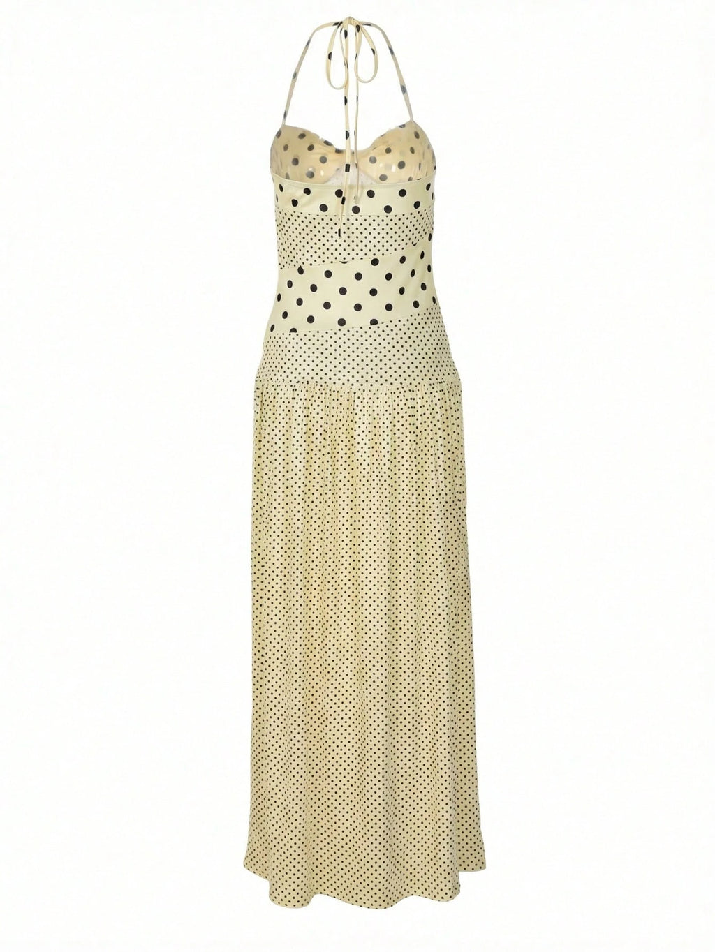 Women's Casual Polka Dot Spaghetti Strap Maxi Dress, Elegant For