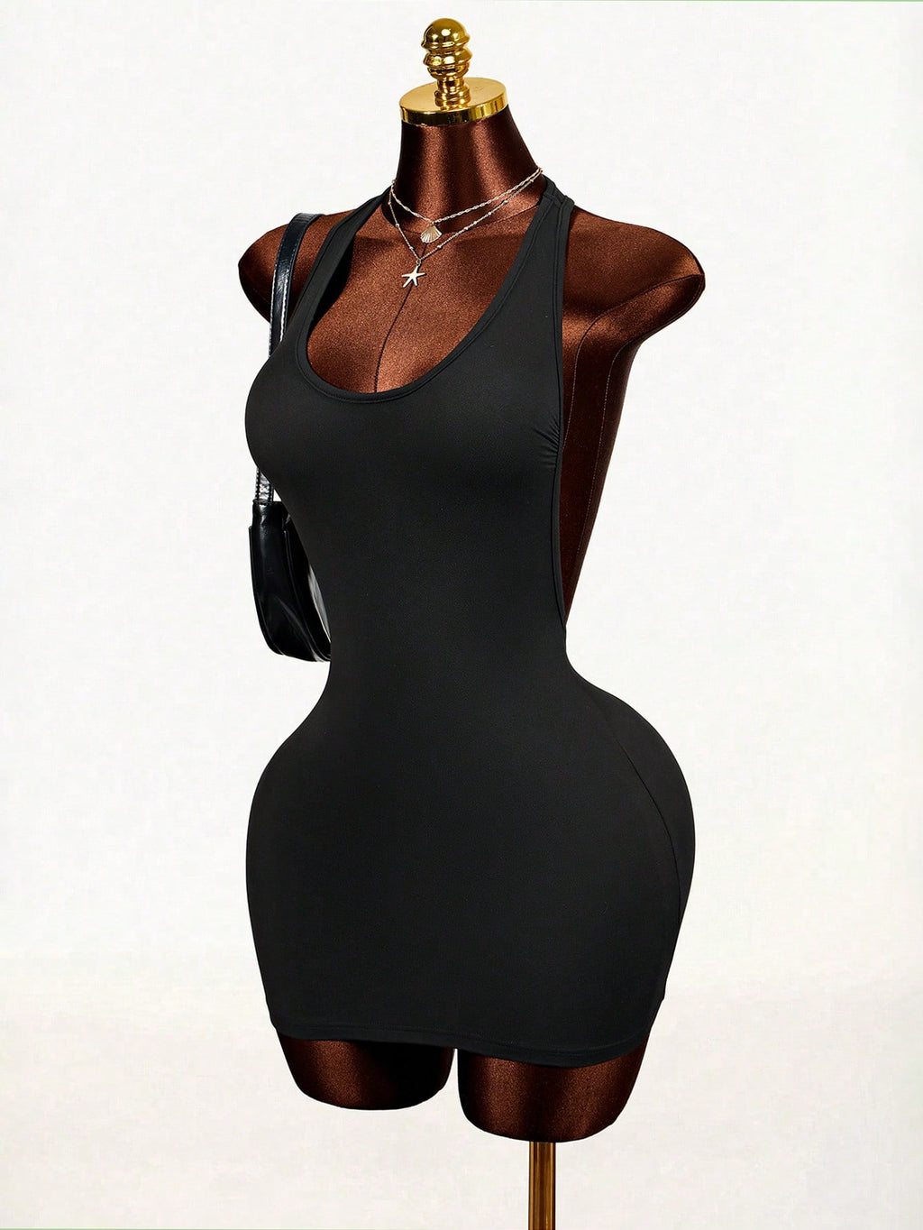 BamGleam 2026 Summer White Bandage Club Bodycon Short Dress,Back