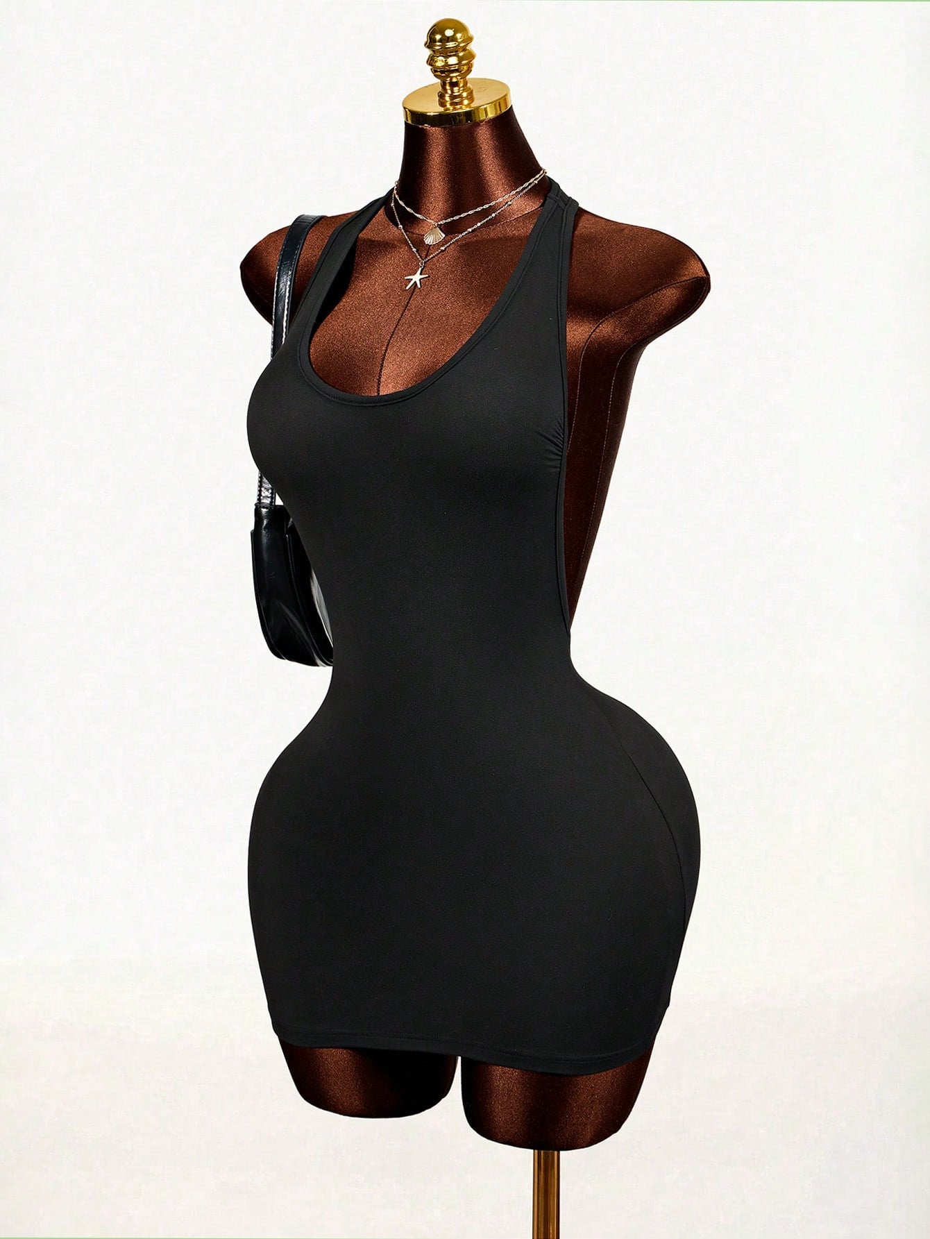 BamGleam 2026 Summer White Bandage Club Bodycon Short Dress,Back