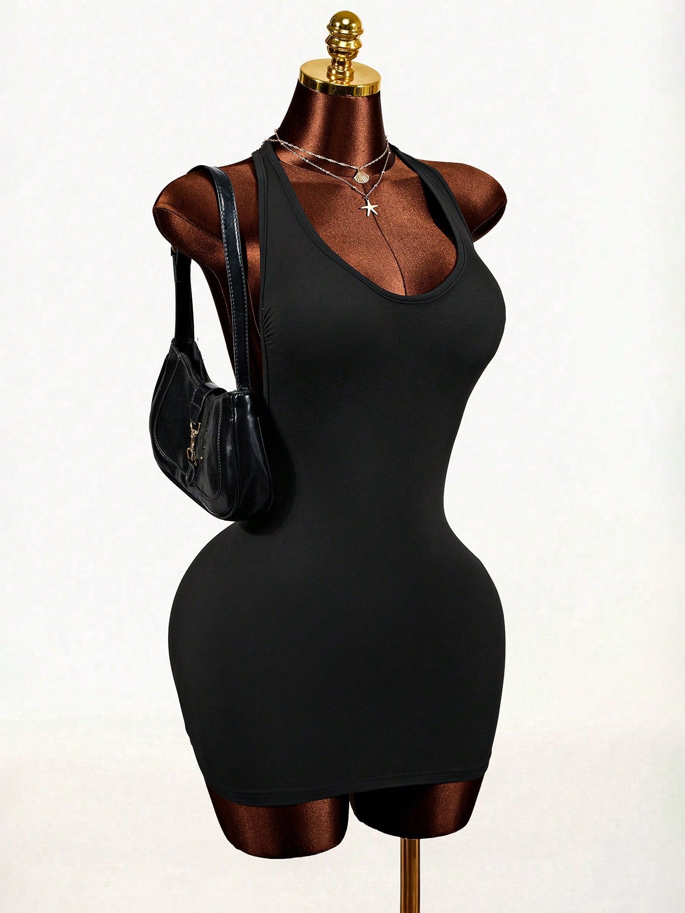 BamGleam 2026 Summer White Bandage Club Bodycon Short Dress,Back