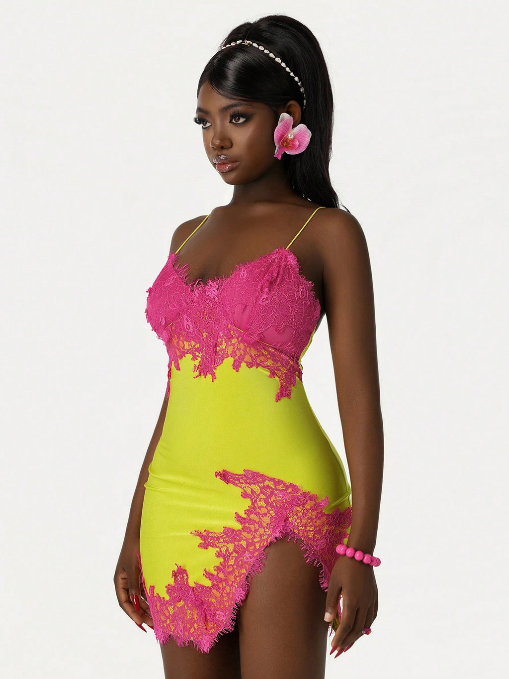 Bumpella Women's Fashion Sexy Contrast Color Lace Patchwork Animal