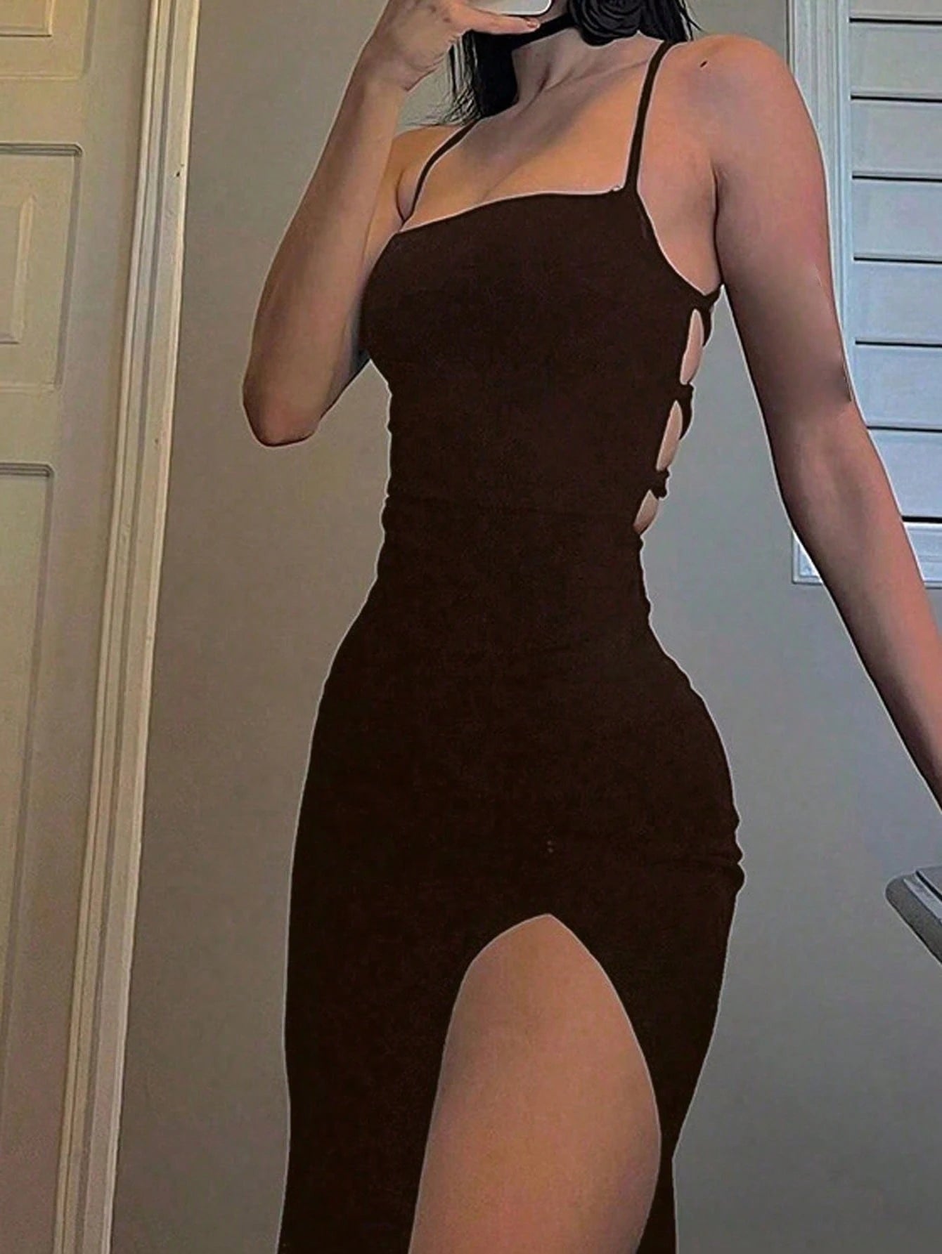 Dresses Solid Color Spaghetti Strap Large Backless Hip Pleats Large