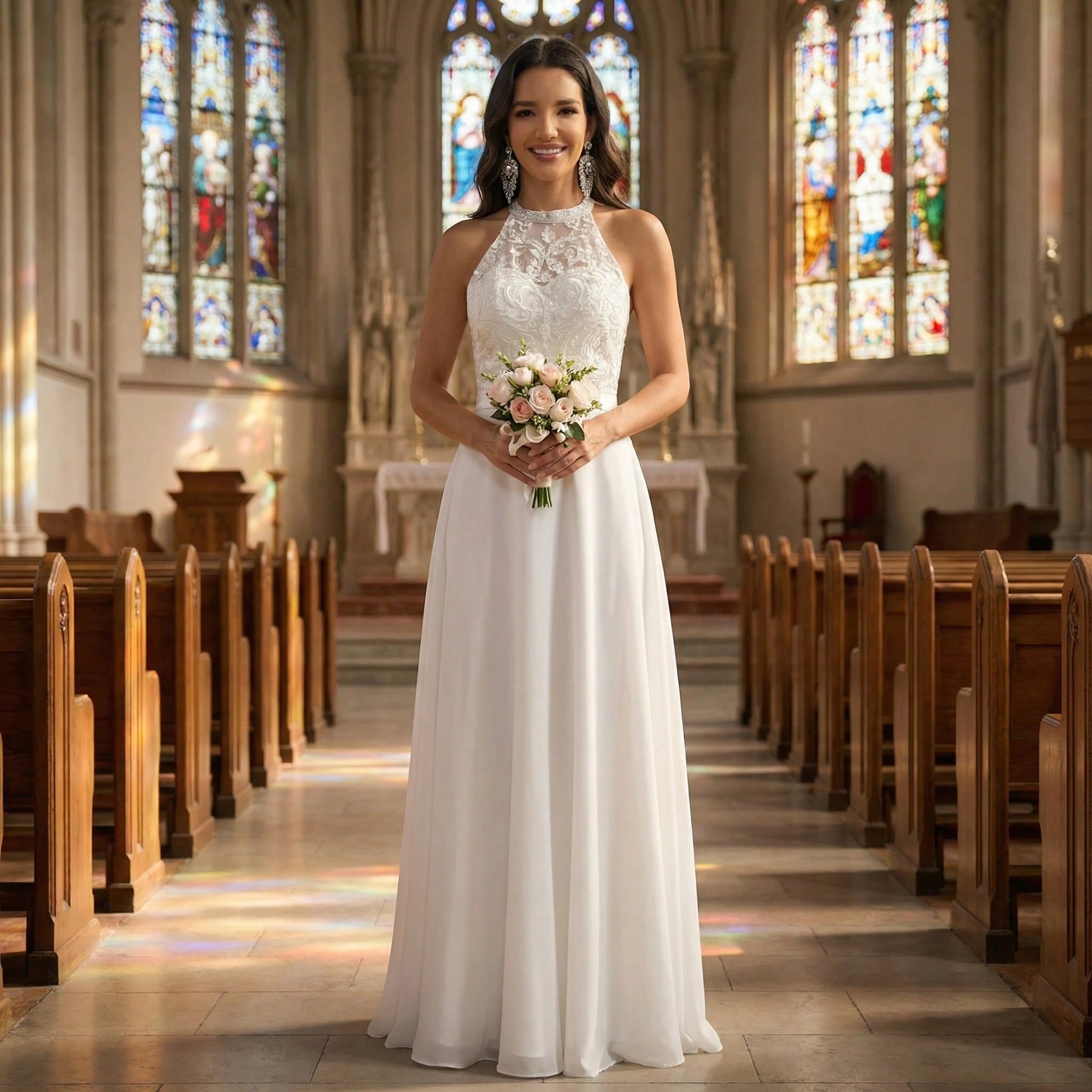 YUMIBRAVO Romantic Appliques Wedding Dresses Bride, Off-Shoulder Wedding Dress For Bride, Hollow-Out Wedding - image 8
