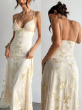 Aloruh Women's Elegant Deep V-Neck Ruched Bustier Embroidered Fitted