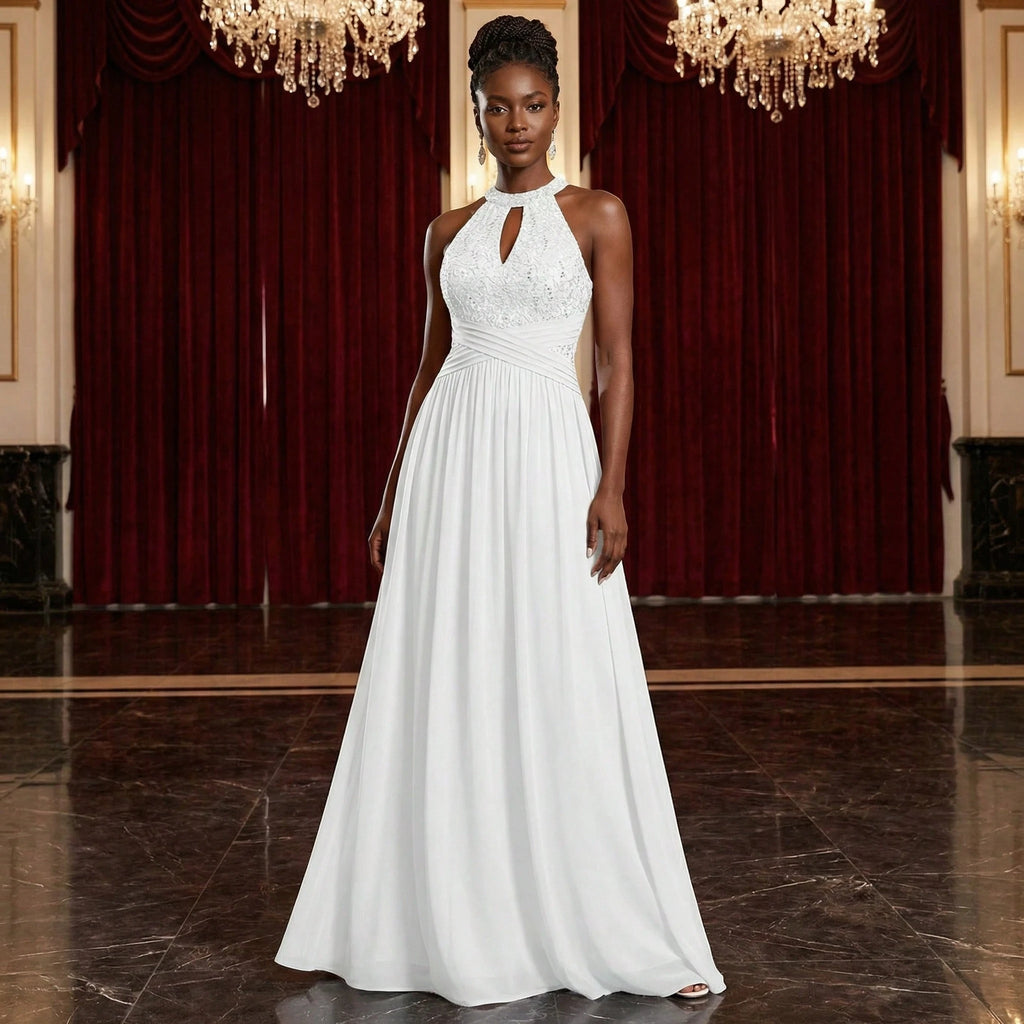 YUMIBRAVO Elegant Wedding Dresses For Bride,Long White Dress For Women,Hollow Out Wedding Dress - image 10