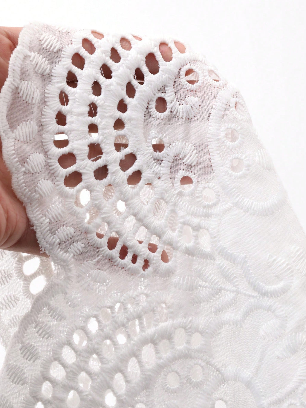 DAZY Women's Summer Round Neck Short Sleeve Lace Patchwork Vacation