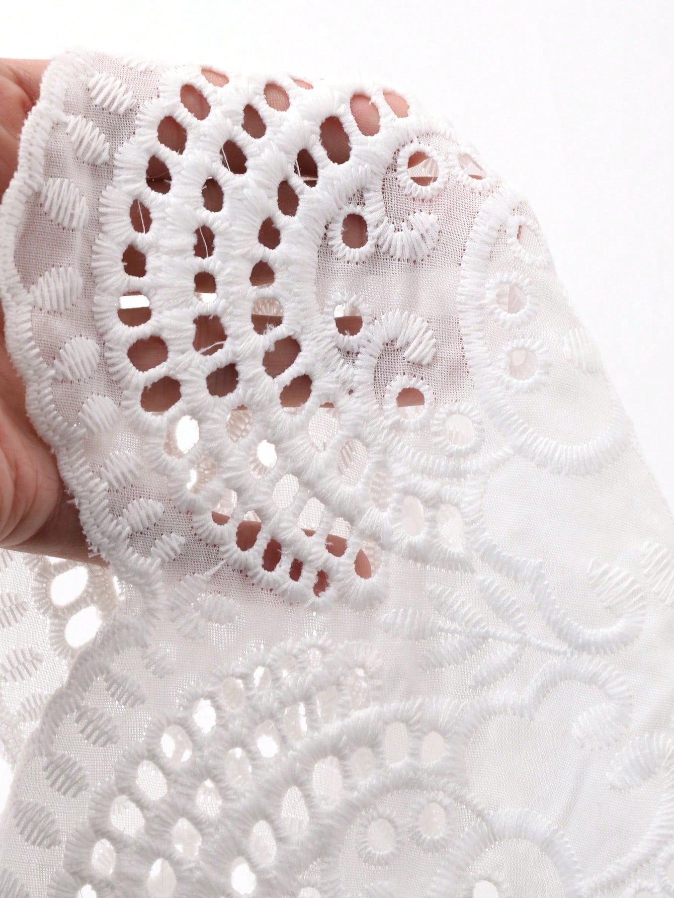 DAZY Women's Summer Round Neck Short Sleeve Lace Patchwork Vacation