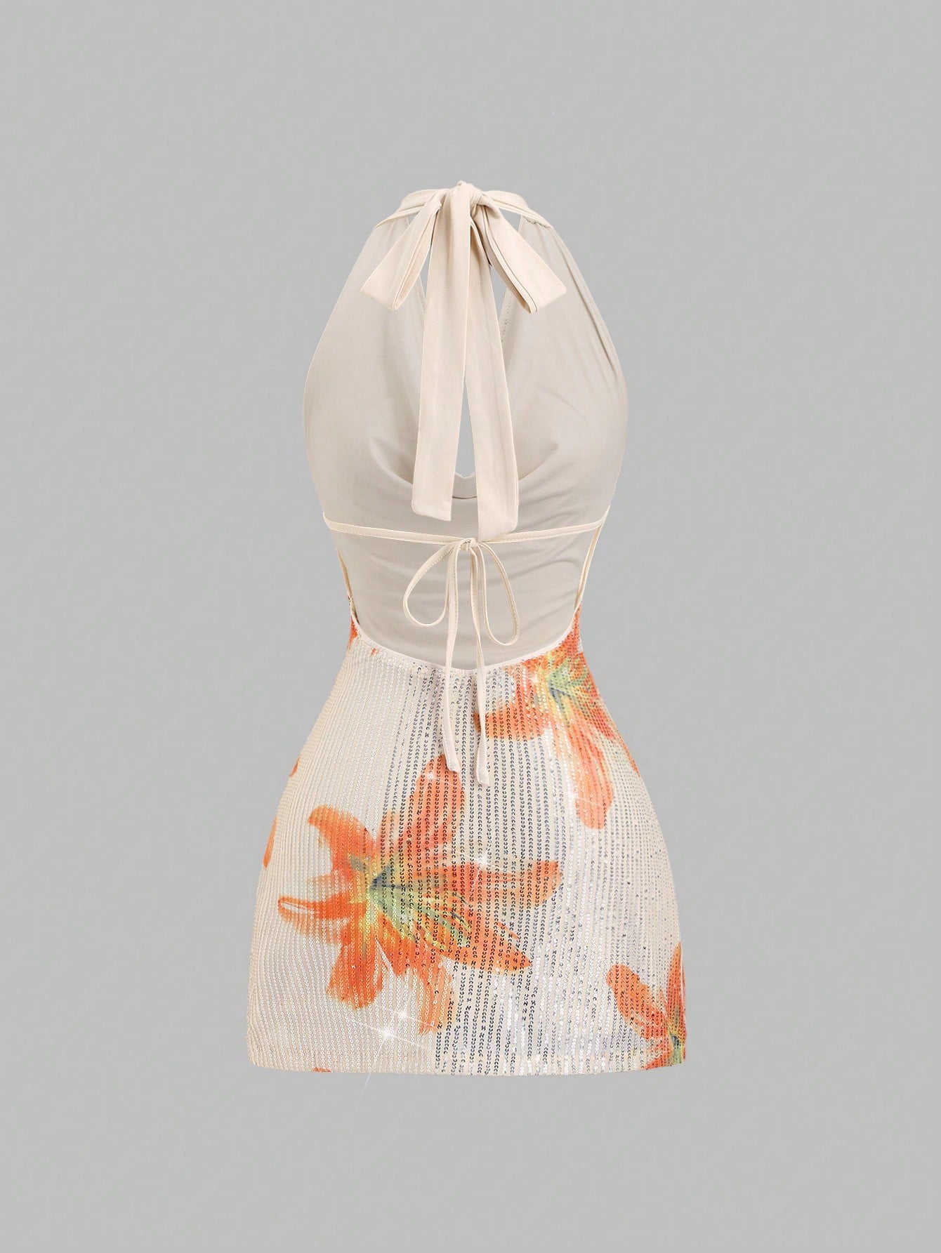 Sweetra Fashionable Sexy Backless Beaded Embroidered Fabric Beach Vacation Dress, Versatile Minimalist Design - image 2