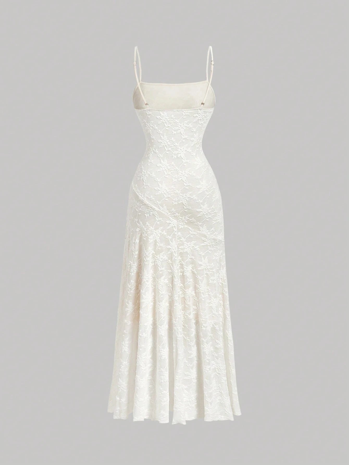 Skyraze Women's Elegant Fairy Cream White Summer Jacquard Ruffle Hem
