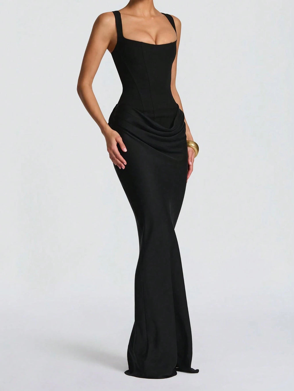 Brown Round Neck Mesh Patchwork Sleeveless Sexy Party Clubwear Fashion Wedding Christmas Dress For Women - image 8