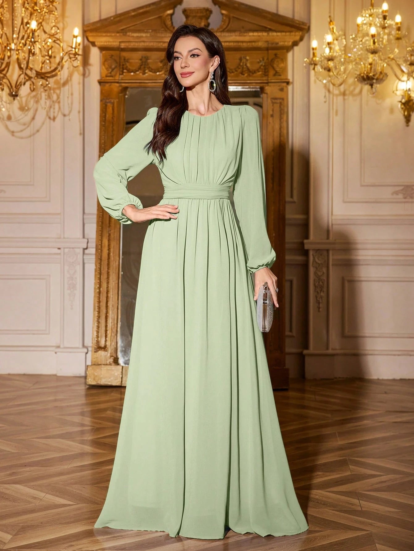 Volly Toych Elegant And Graceful Chiffon Bridesmaid Dress, Unlined