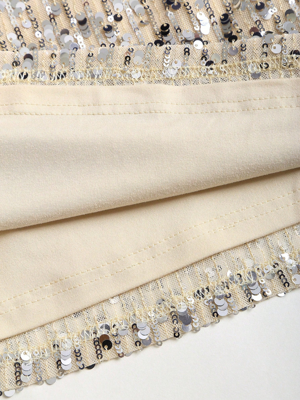 Sweetra Fashionable Sexy Backless Sequin Decor Square Neck Cinched