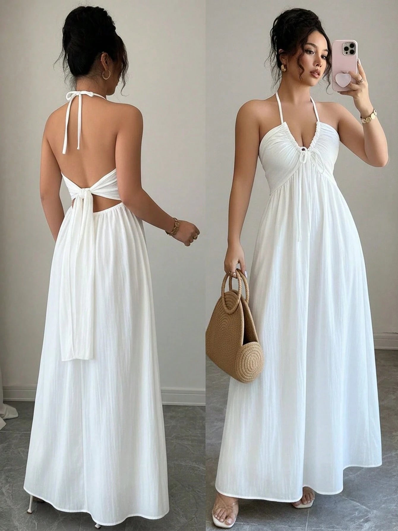 Rafferiza Women's Summer Sexy Beach Vacation Style Solid Color Halter