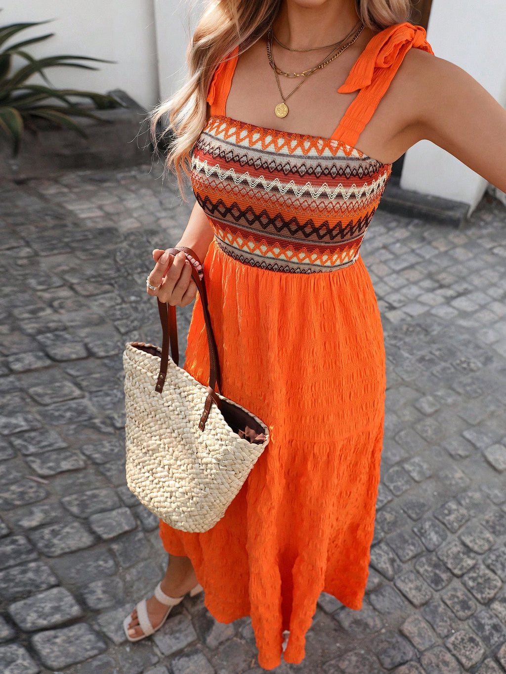 Holidaya Women's Crochet Patchwork A-Line Dress,Elegant Summer Boho
