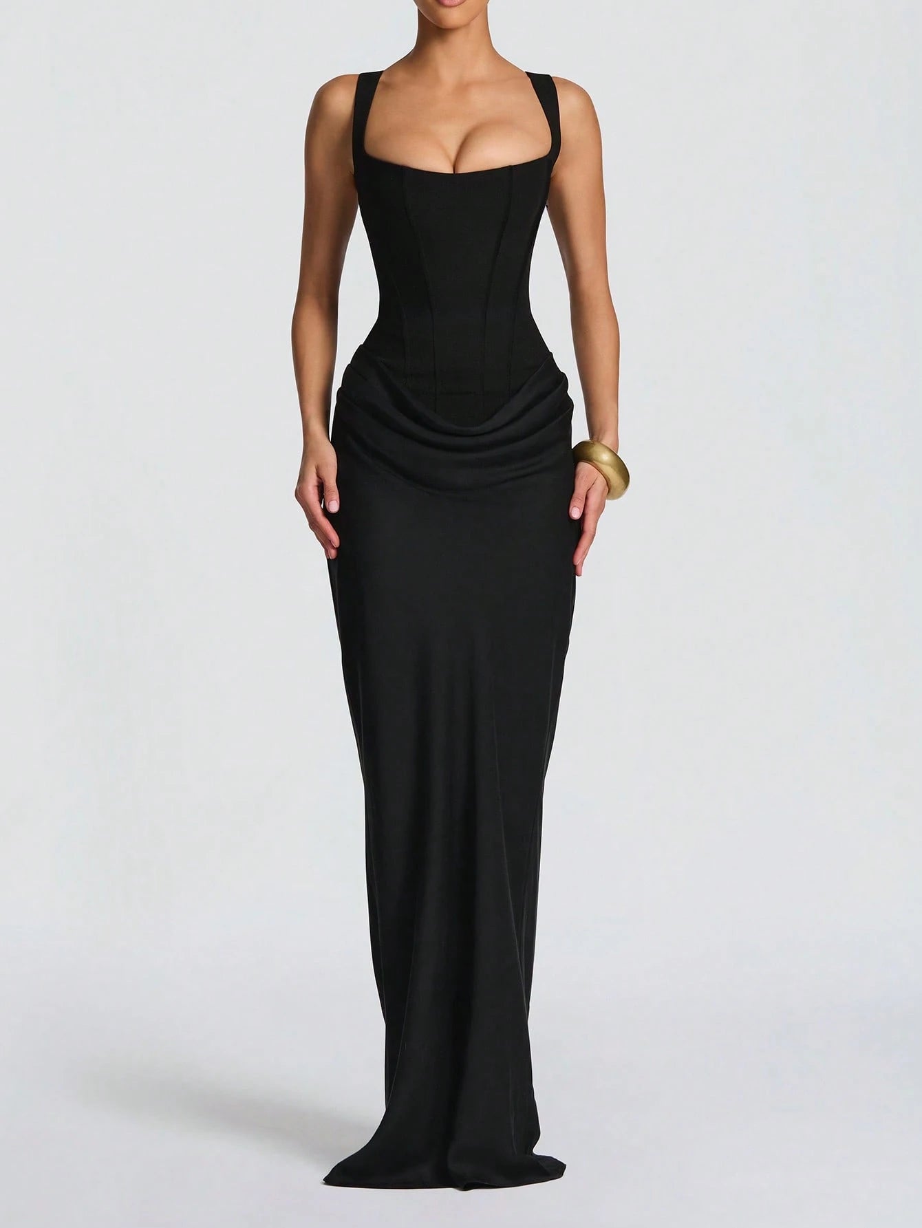 Brown Round Neck Mesh Patchwork Sleeveless Sexy Party Clubwear Fashion Wedding Christmas Dress For Women - image 7