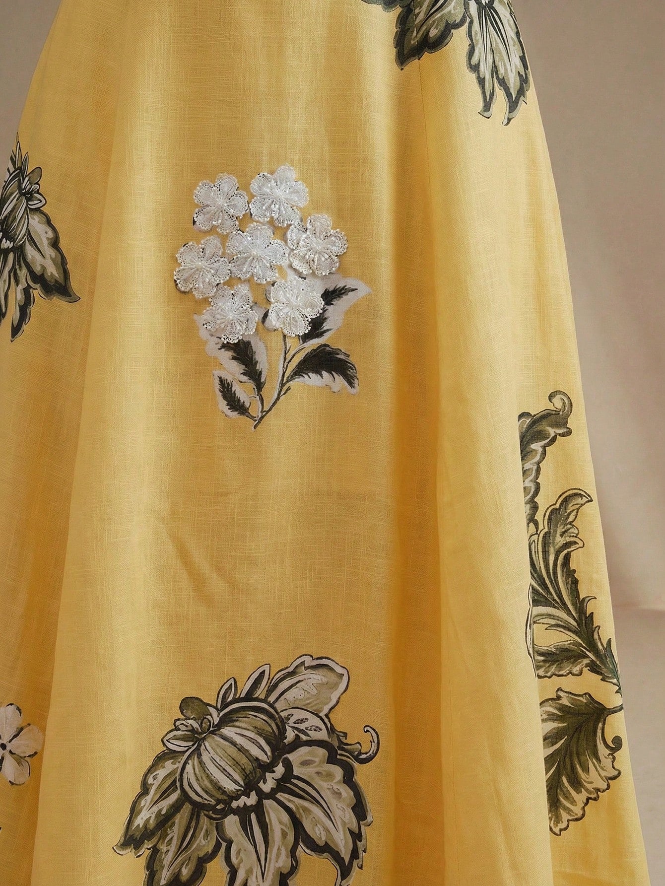 Anewsta Elegant Floral Print Slip Dress With Embroidered 3D Flowers,