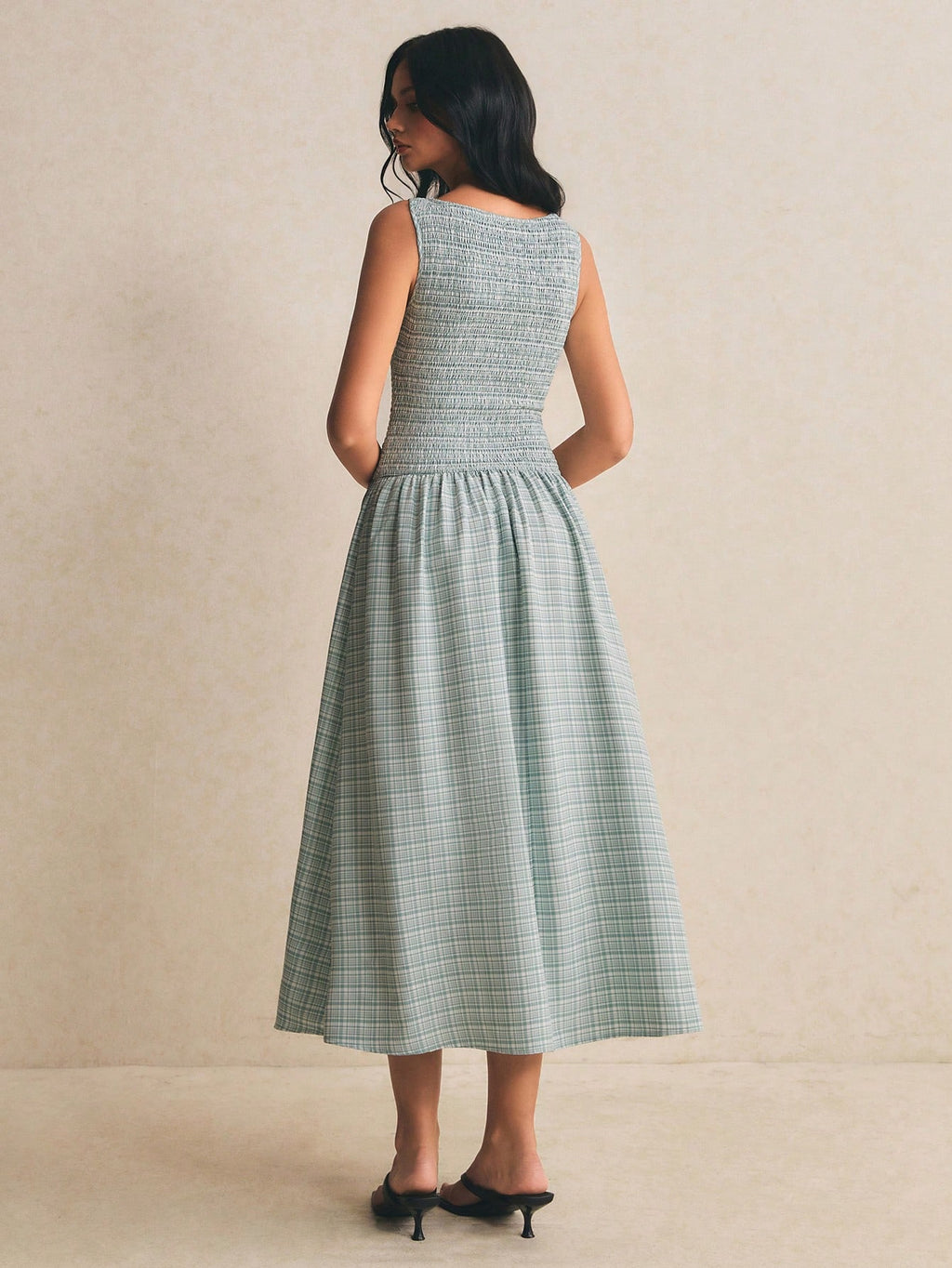 Poéselle Pink Plaid Summer Casual Holiday Picnic Vacation Pleated