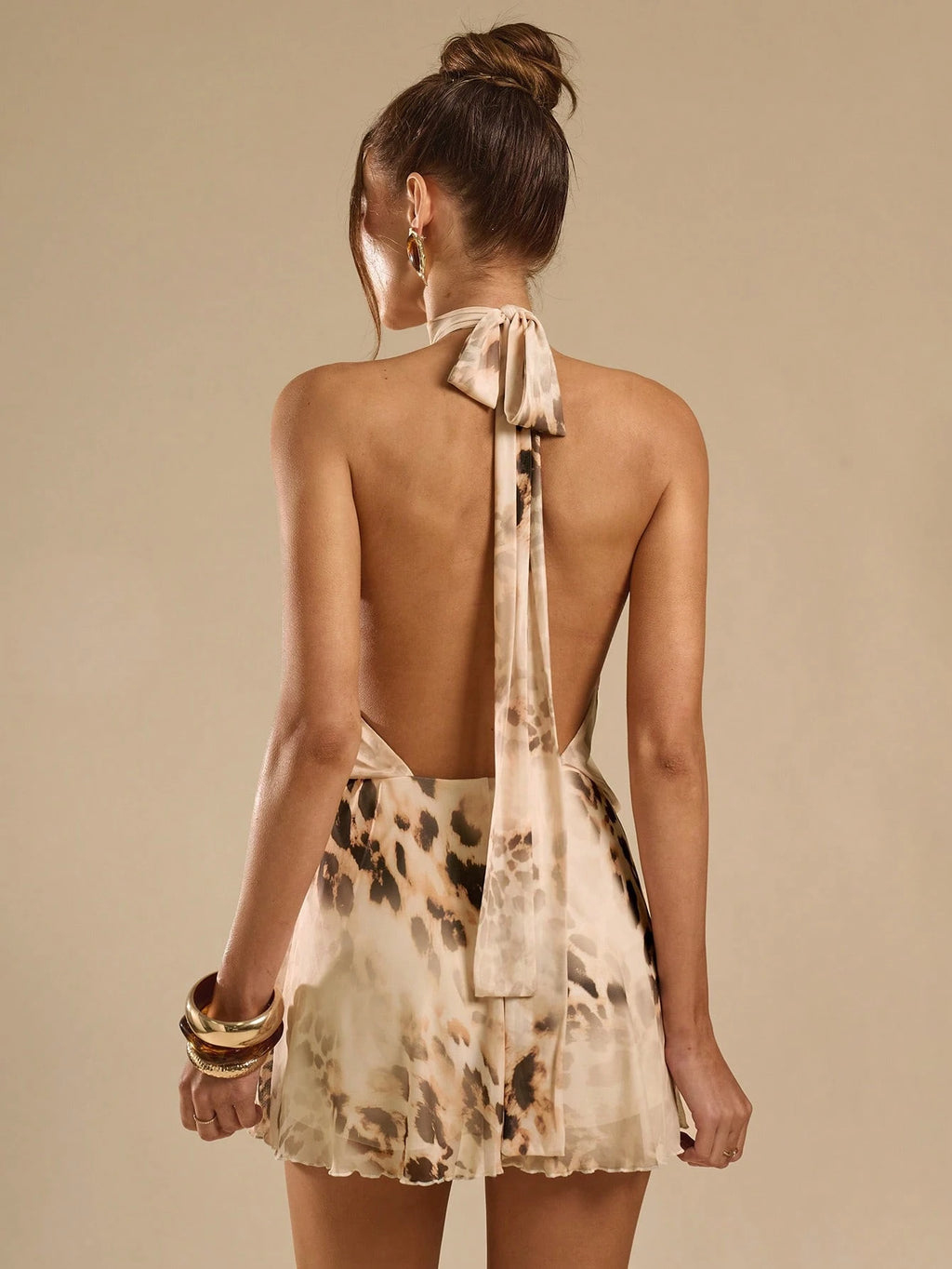 BAE Women's Leopard Tie Dye Print Halter Backless Mini Dress,Summer Dresses For Women - image 12